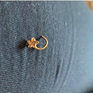 Real gold flower nose ring